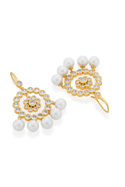 isharya Amara CZ Pearl Jhumka Earring fashion jewellery online shopping melange singapore indian designer wear
