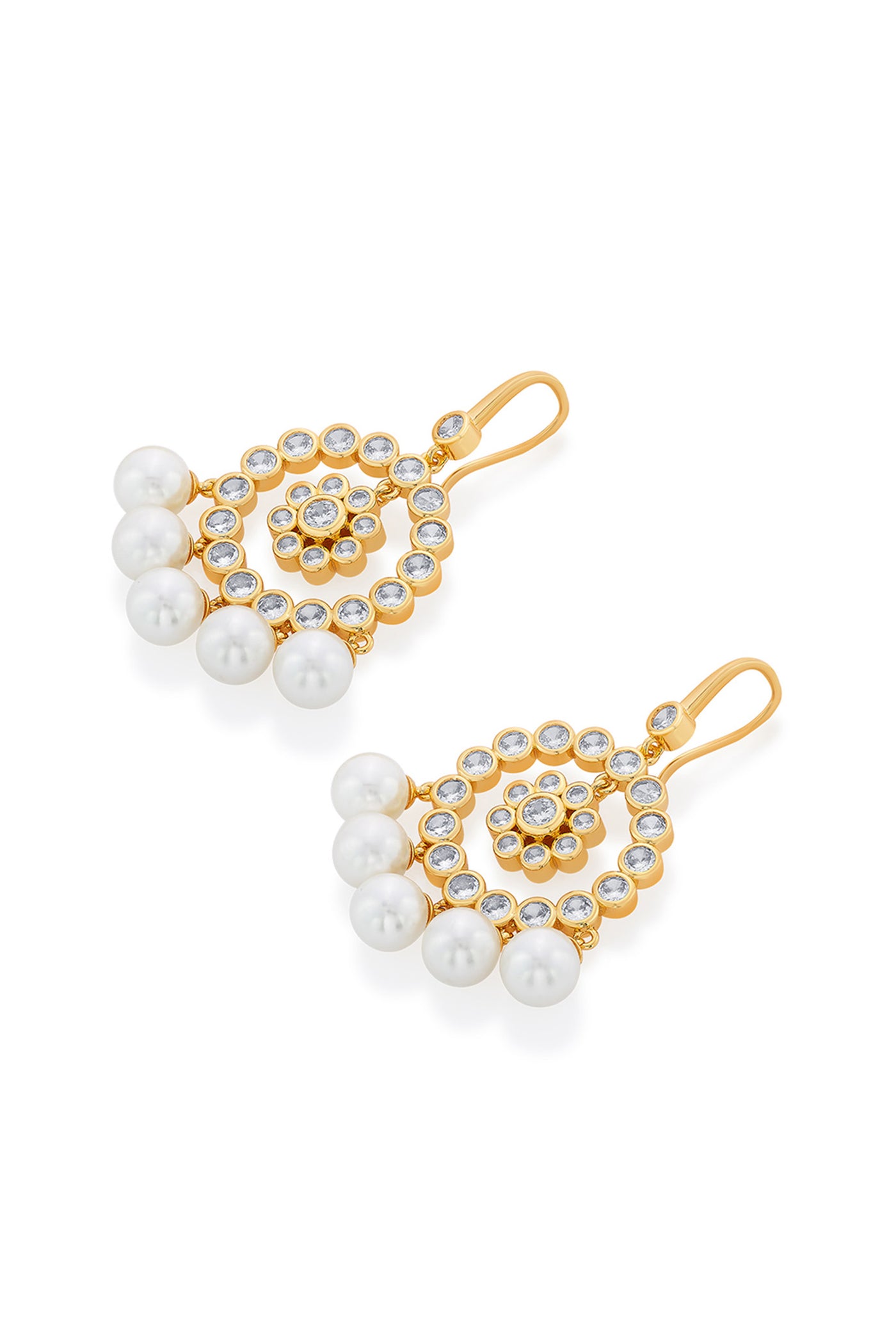 isharya Amara CZ Pearl Jhumka Earring fashion jewellery online shopping melange singapore indian designer wear