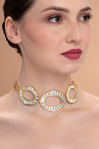 isharya Amara Double Hue Mirror Choker Necklace fashion jewellery online shopping melange singapore indian designer wear