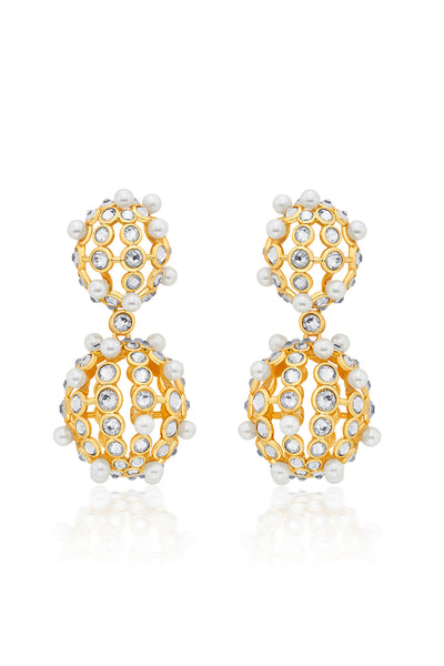 isharya Amara Double Lattice Earrings fashion jewellery online shopping melange singapore indian designer wear