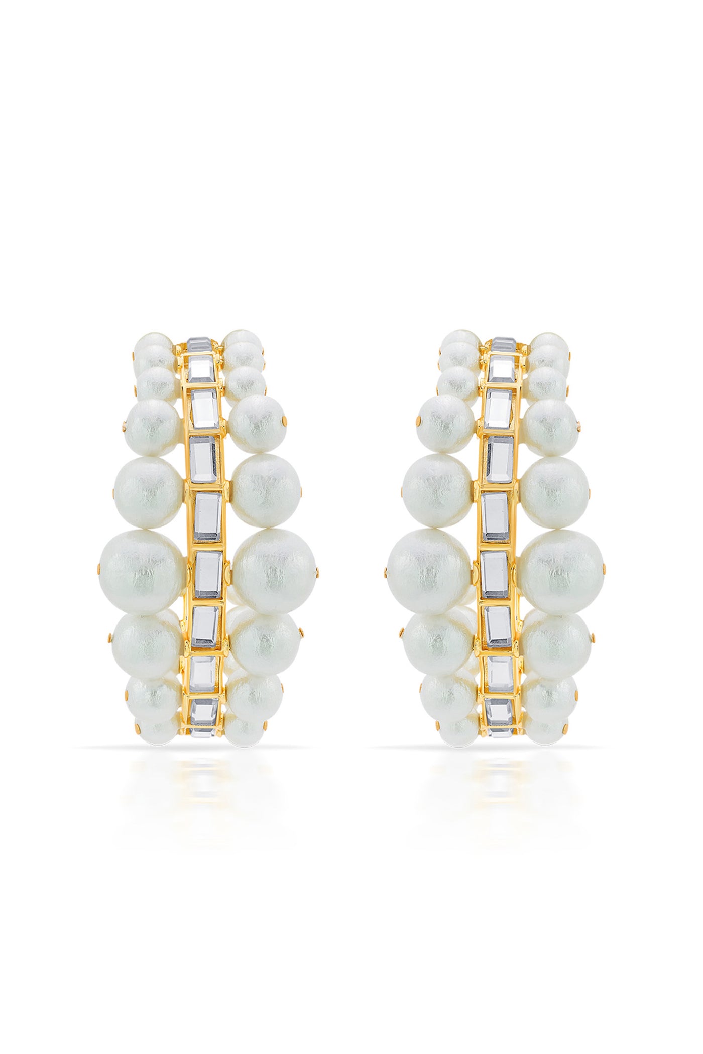 isharya Amara Double Pearl Hoop Earrings fashion jewellery online shopping melange singapore indian designer wear