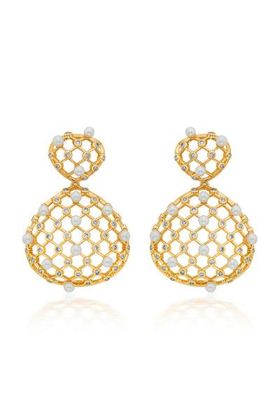 isharya Amara Lattice Drop Earrings fashion jewellery online shopping melange singapore indian designer wear