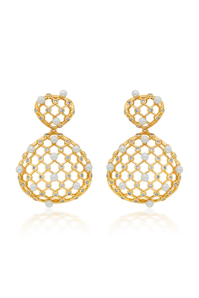 isharya Amara Lattice Drop Earrings fashion jewellery online shopping melange singapore indian designer wear