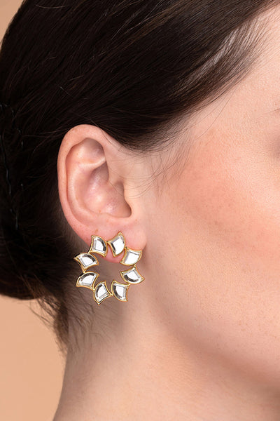 isharya Amara Mirror Bloom Earrings fashion jewellery online shopping melange singapore indian designer wear