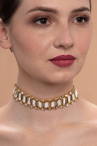 Isharya Amara Mirror Choker Necklace fashion jewellery online shopping melange singapore indian designer wear