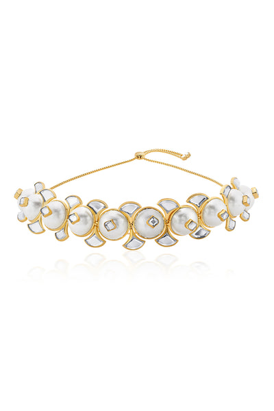 isharya Amara Mirror Pearl Choker Necklace fashion jewellery online shopping melange singapore indian designer wear