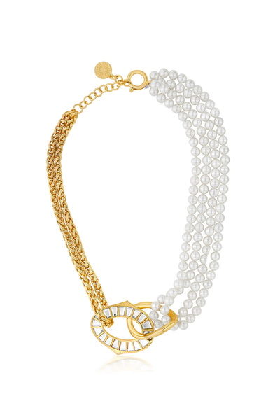 isharya Amara Mirror Pearl Duo Necklace fashion jewellery online shopping melange singapore indian designer wear