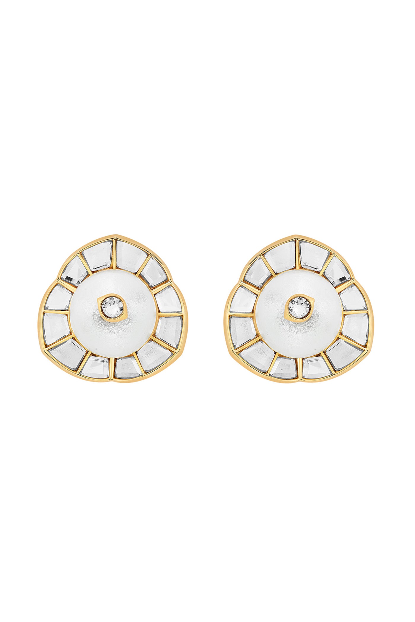 isharya Amara Pearl Circle Stud Earrings fashion jewellery online shopping melange singapore indian designer wear