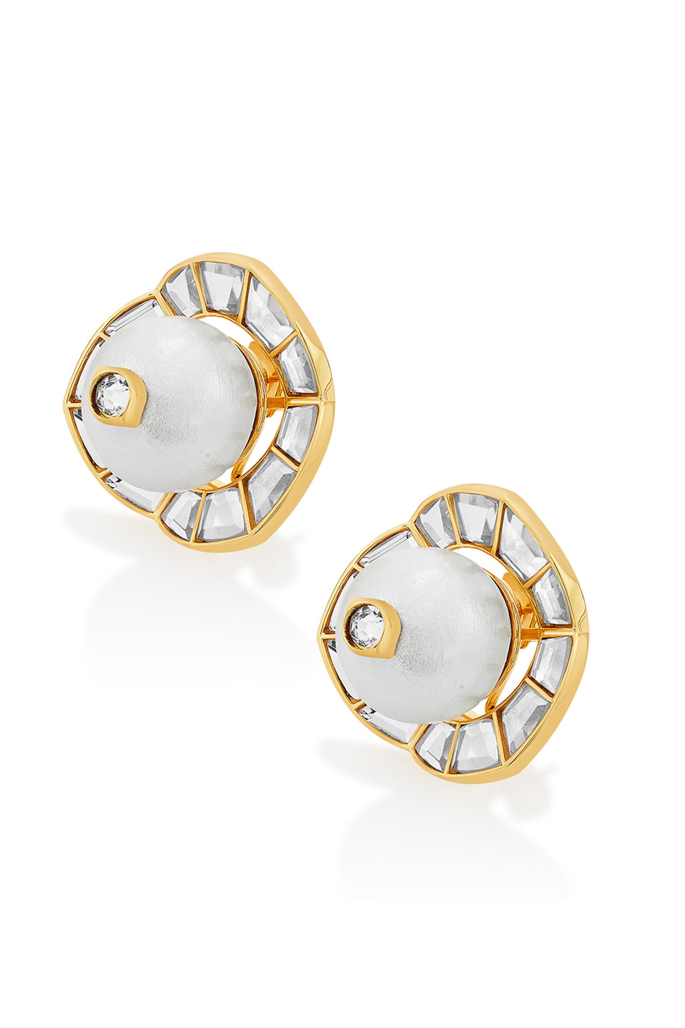 isharya Amara Pearl Circle Stud Earrings fashion jewellery online shopping melange singapore indian designer wear