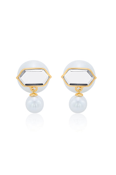 isharya Amara Pearl Duo Earrings fashion jewellery online shopping melange singapore indian designer wear