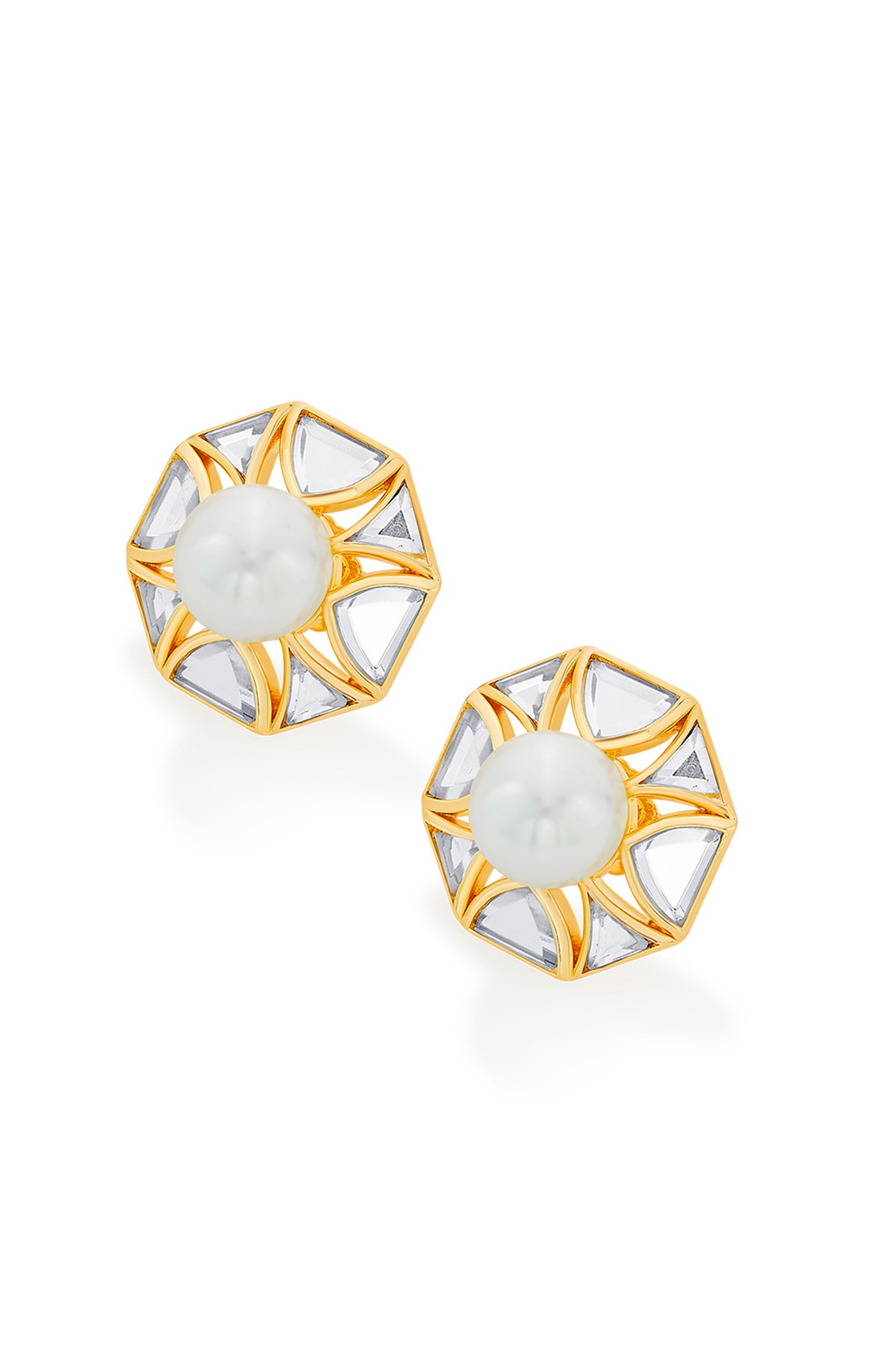 isharya Amara Pearl Octagon Earrings fashion jewellery online shopping melange singapore indian designer wear