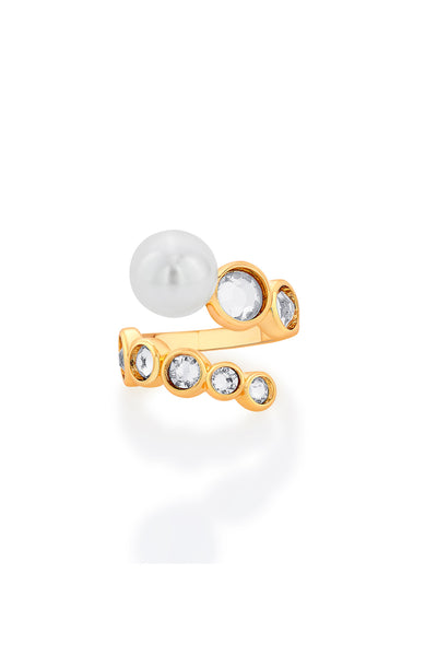 Isharya Amara Pearl Swirl Ring fashion jewellery online shopping melange singapore indian designer wear