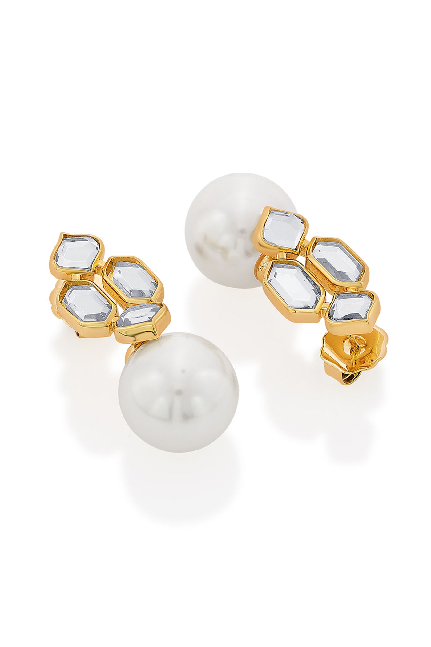 Isharya Amara Small Drop Pearl Stud Earrings fashion jewellery indian designer fashion online shopping melange singapore