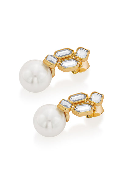 Isharya Amara Small Drop Pearl Stud Earrings fashion jewellery indian designer fashion online shopping melange singapore