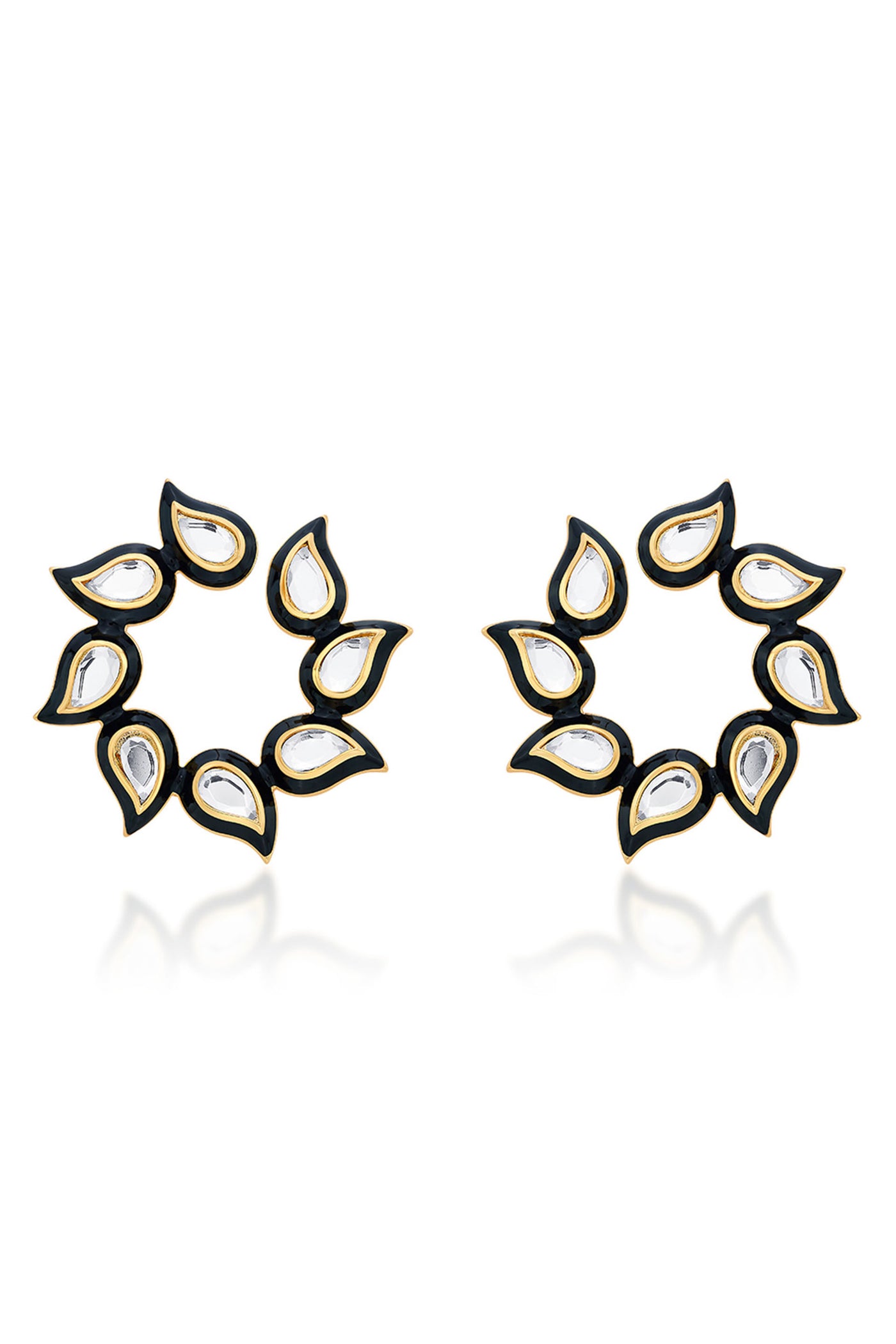 Isharya Amina Enamel Mirror Earrings fashion jewellery indian designer fashion online shopping melange singapore
