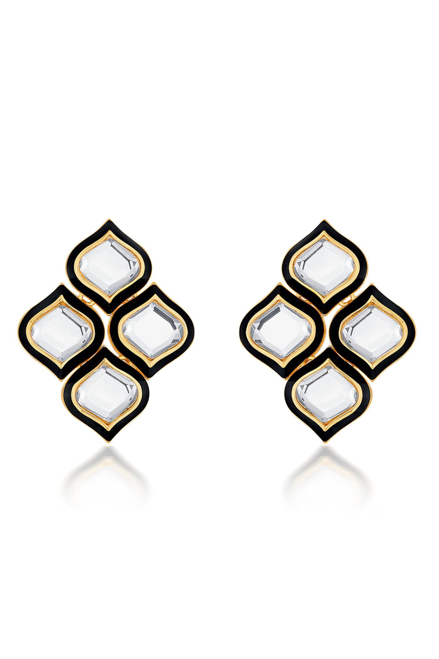 Isharya Amina Flower Mirror Stud Earrings fashion jewellery indian designer fashion online shopping melange singapore