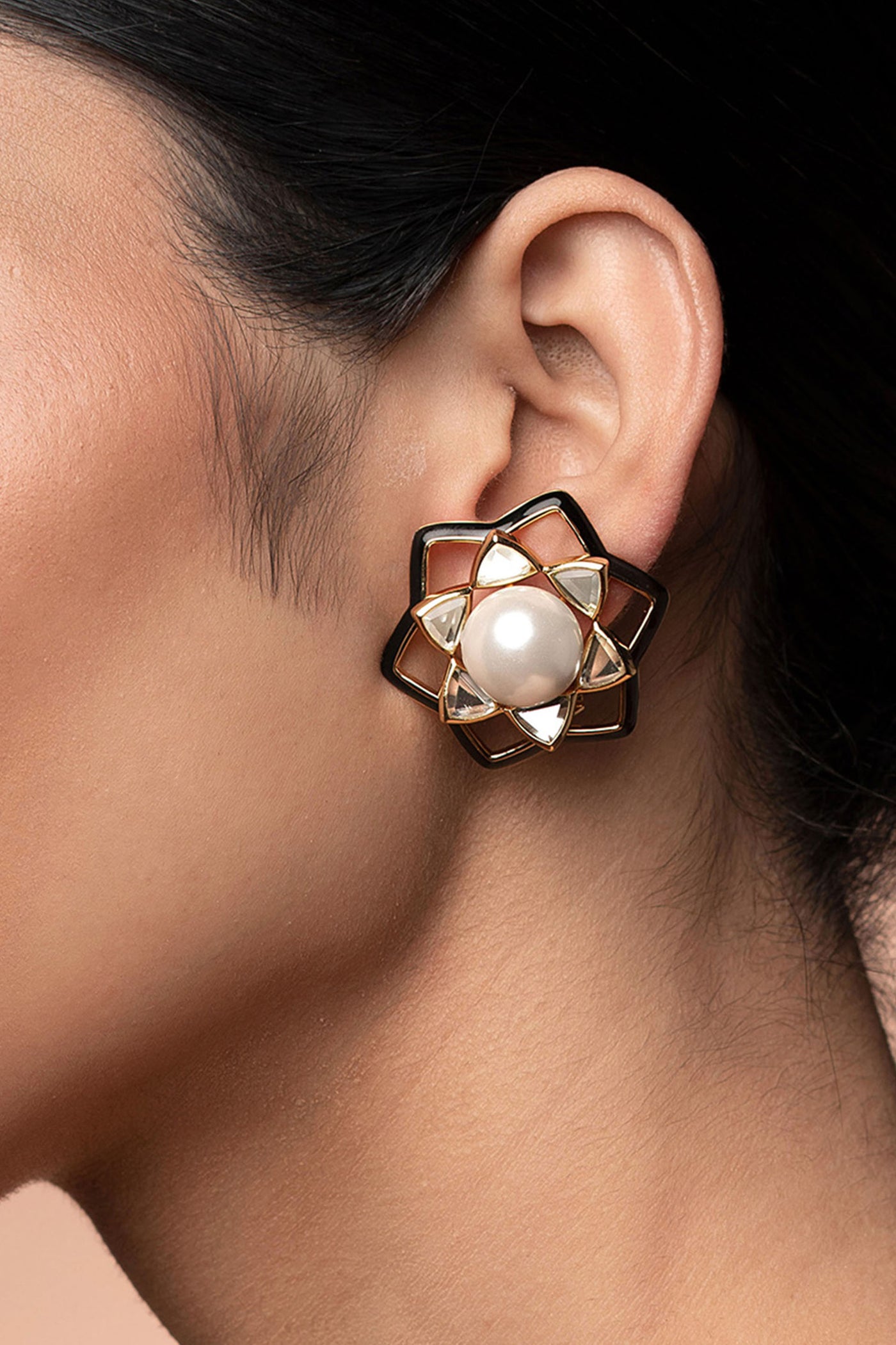 Isharya Amina Midnight Pearl Earrings fashion jewellery indian designer fashion online shopping melange singapore