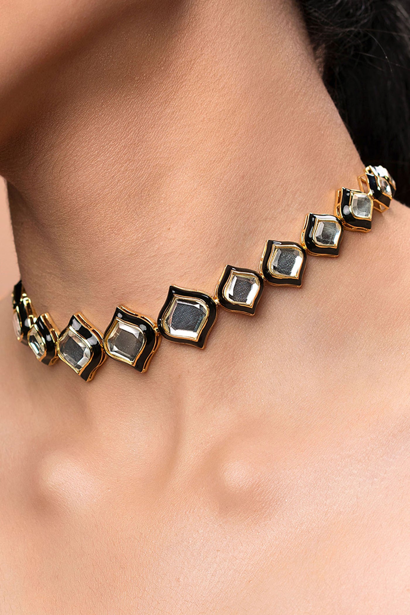 Isharya Amina Mirror Choker Necklace fashion jewellery indian designer fashion online shopping melange singapore