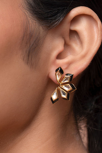 Isharya Amina Mirror Flower Earrings fashion jewellery indian designer fashion online shopping melange singapore