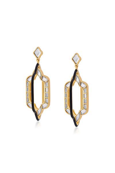 Isharya Amina Mirror Long Earrings fashion jewellery indian designer fashion online shopping melange singapore