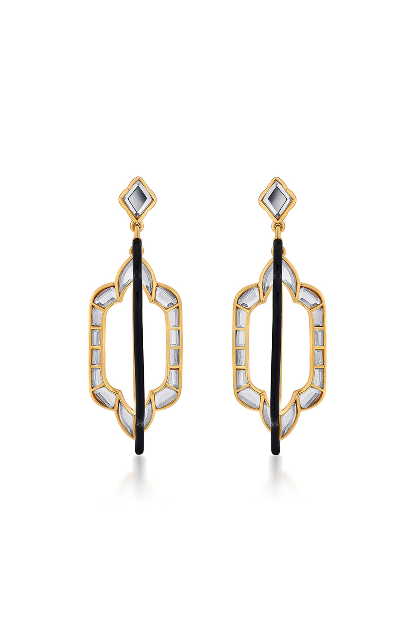 Isharya Amina Mirror Long Earrings fashion jewellery indian designer fashion online shopping melange singapore