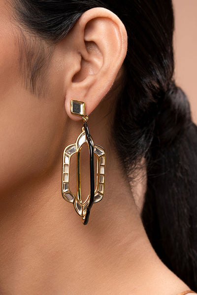 Isharya Amina Mirror Long Earrings fashion jewellery indian designer fashion online shopping melange singapore