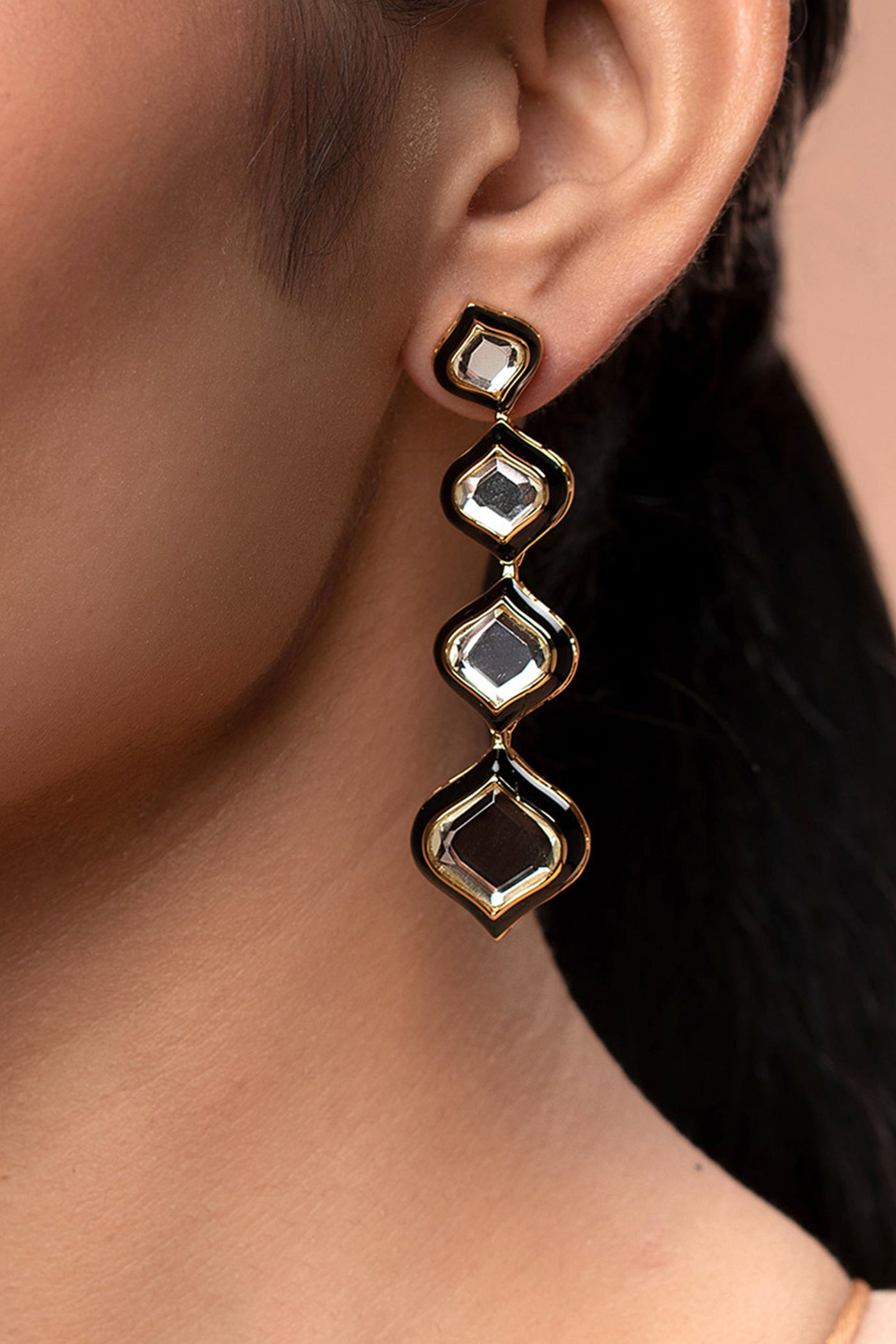 Isharya Amina Mirror Minaret Earrings fashion jewellery indian designer fashion online shopping melange singapore