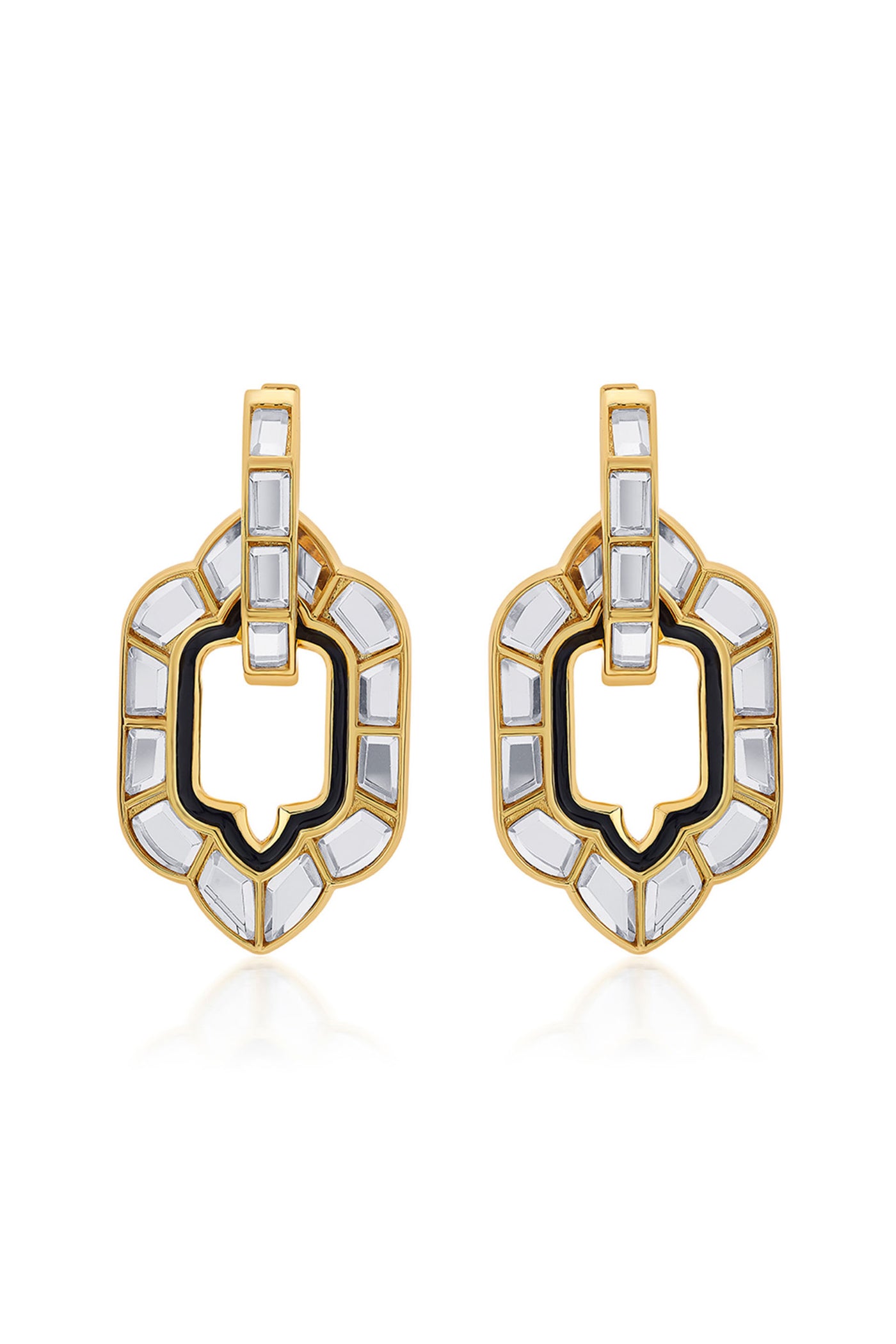 Isharya Amina Mirror Short Earrings fashion jewellery indian designer fashion online shopping melange singapore