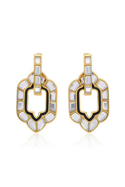 Isharya Amina Mirror Short Earrings fashion jewellery indian designer fashion online shopping melange singapore