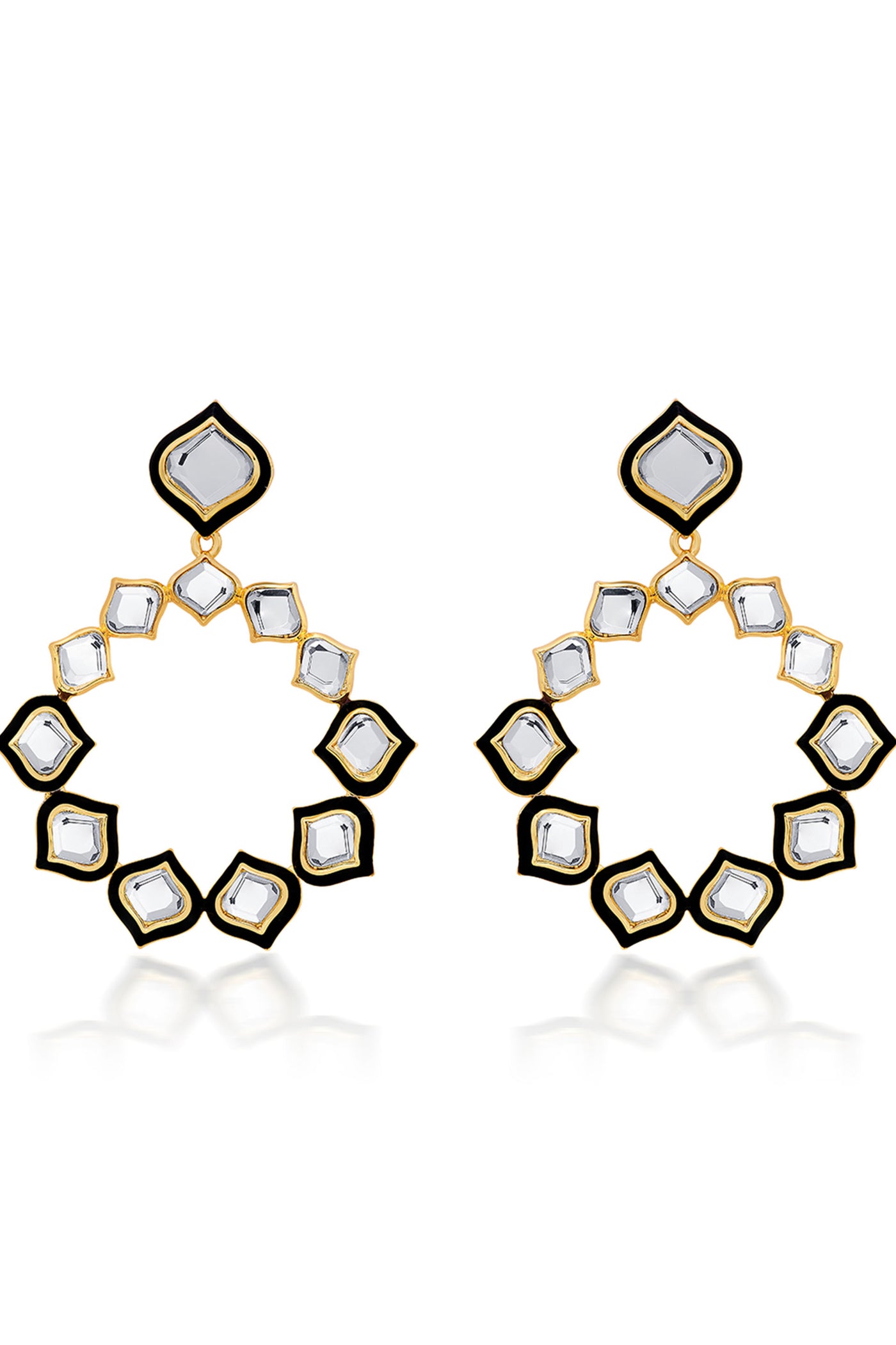 Isharya Amina Mirror Statement Earrings fashion jewellery indian designer fashion online shopping melange singapore