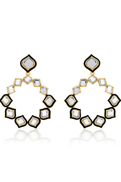 Isharya Amina Mirror Statement Earrings fashion jewellery indian designer fashion online shopping melange singapore