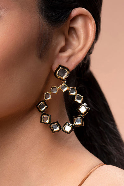 Isharya Amina Mirror Statement Earrings fashion jewellery indian designer fashion online shopping melange singapore