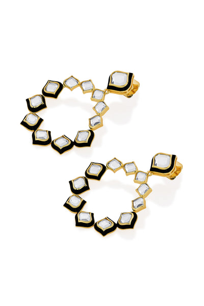 Isharya Amina Mirror Statement Earrings fashion jewellery indian designer fashion online shopping melange singapore