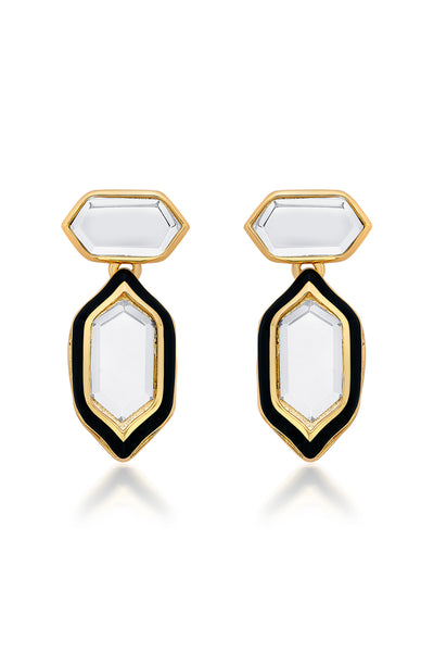 Isharya Amina Mirror Stud Earrings fashion jewellery indian designer fashion online shopping melange singapore