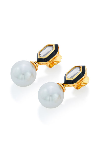 Isharya Amina Pearl Mirror Stud Earrings fashion jewellery indian designer fashion online shopping melange singapore