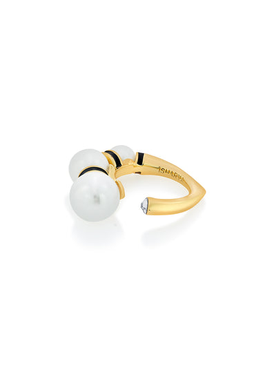 Isharya Amina Triple Pearl Ring fashion jewellery indian designer fashion online shopping melange singapore