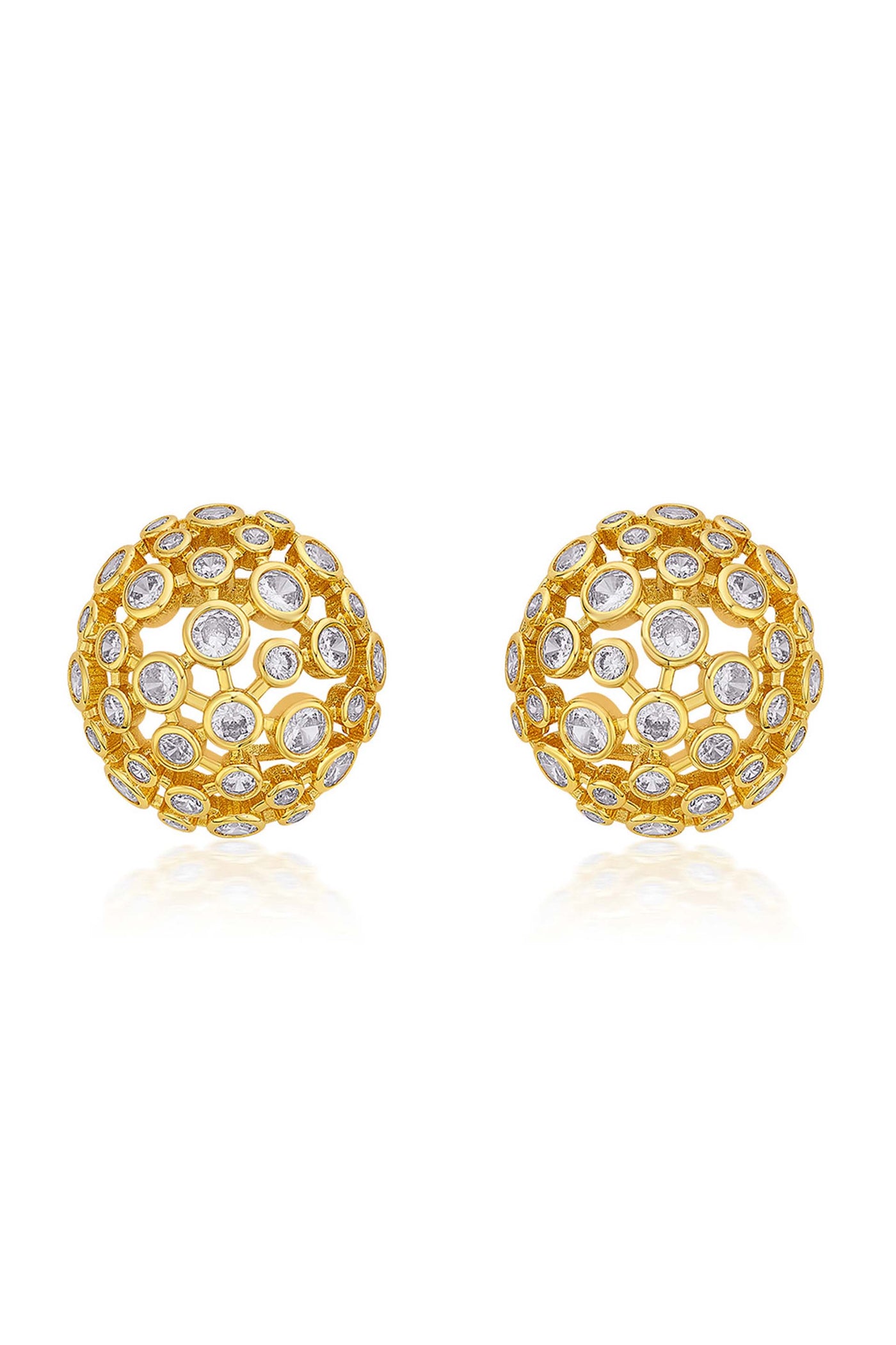 Isharya Aura Gold Mesh Stud Earrings In 18kt Gold Plated fashion jewellery online shopping melange singapore indian designer wear