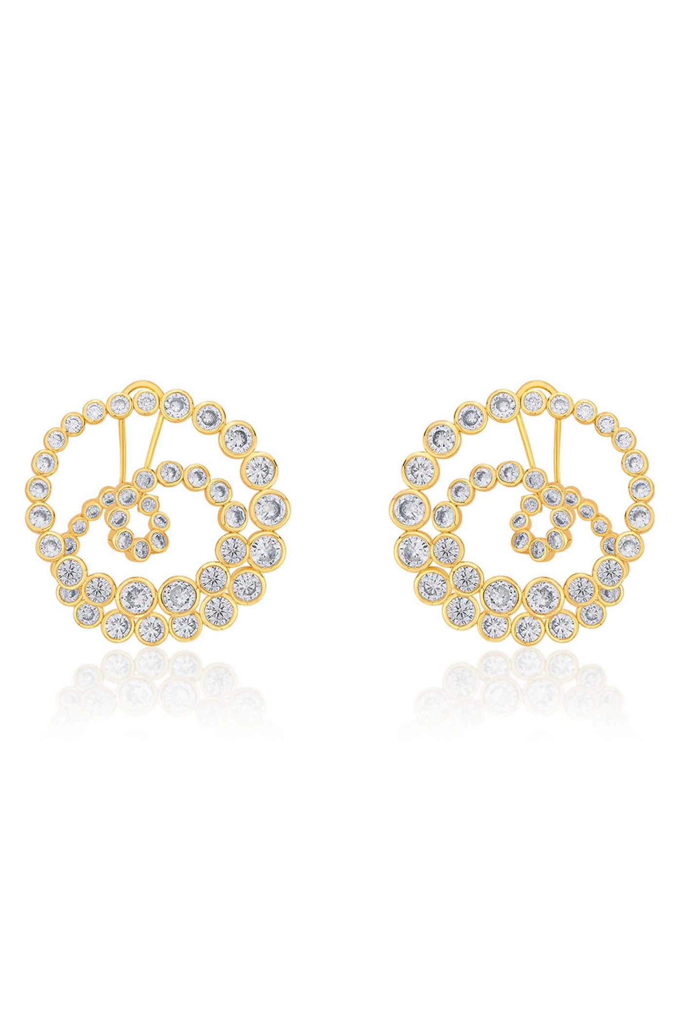 Isharya Aura Gold Statement Swirl Hoop Earrings In 18kt Gold Plated fashion jewellery online shopping melange singapore indian designer wear