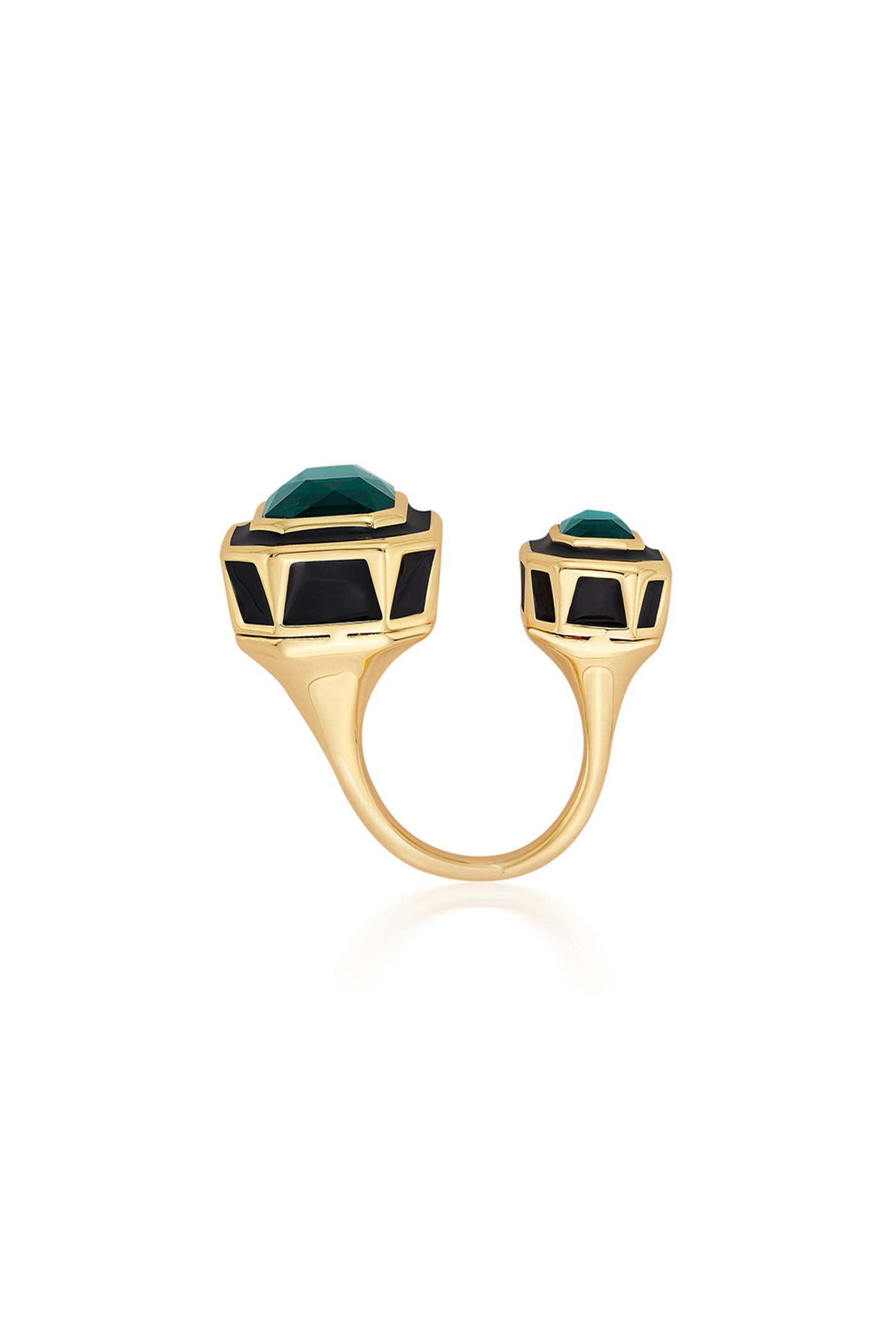 Isharya B-dazzle Dual Crystal Ring In 18Kt Gold Plated fashion jewellery online shopping melange singapore indian designer wear