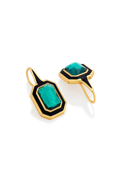 Isharya B-dazzle Green Crystal Drop Earrings In 18Kt Gold Plated fashion jewellery online shopping melange singapore indian designer wear