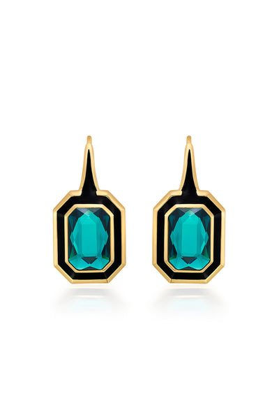 Isharya B-dazzle Green Crystal Drop Earrings In 18Kt Gold Plated fashion jewellery online shopping melange singapore indian designer wear