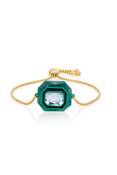 Isharya B-dazzle Green Crystal Infinity Cut Bracelet In 18Kt Gold Plated fashion jewellery online shopping melange singapore indian designer wear