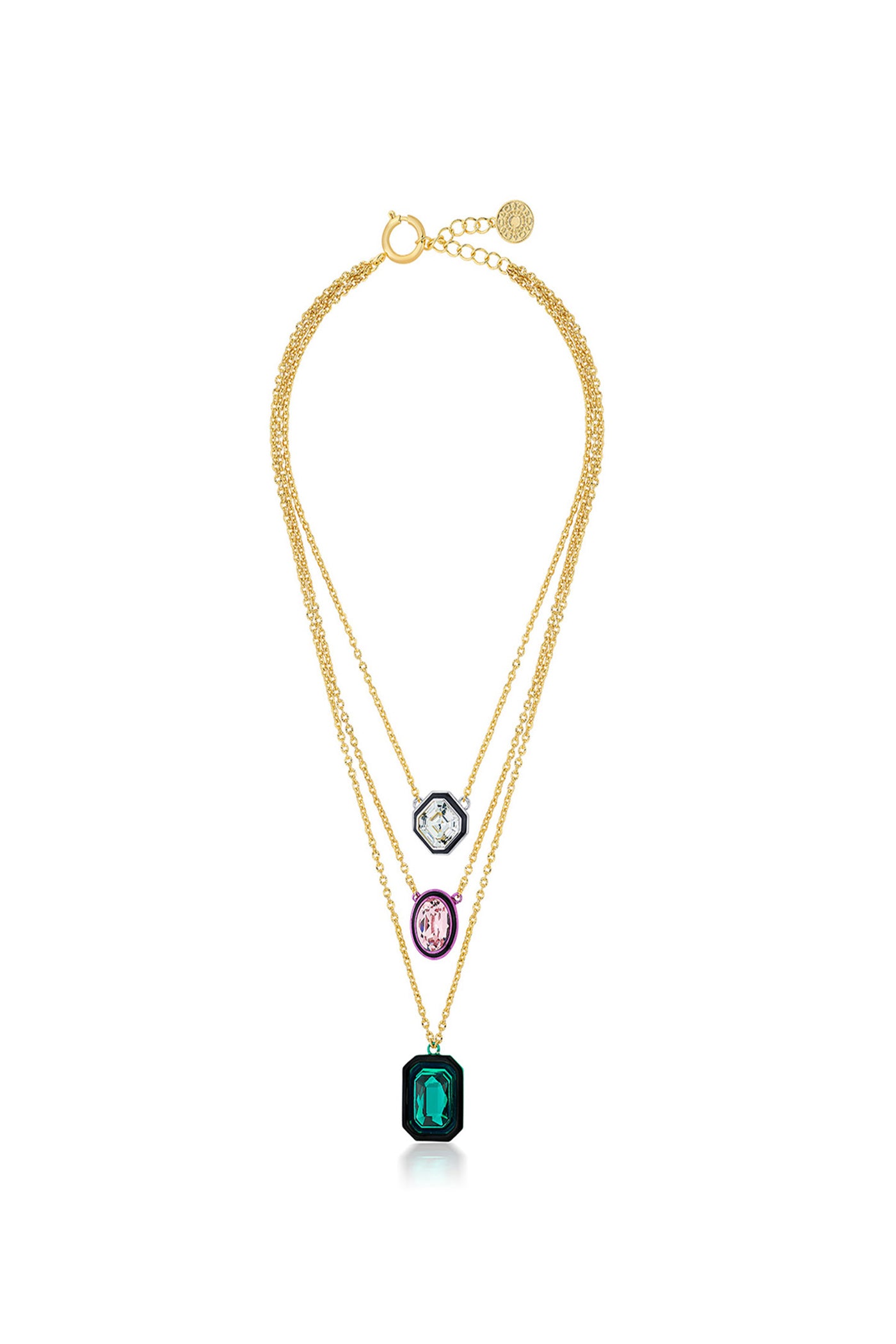 Isharya Banger Multi-Coloured Layered Necklace In 18Kt Gold Plated fashion jewellery online shopping melange singapore indian designer wear