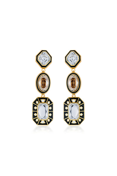 Isharya Blaze Multi Crystal Dangler Earrings In 18Kt Gold Plated fashion jewellery online shopping melange singapore indian designer wear