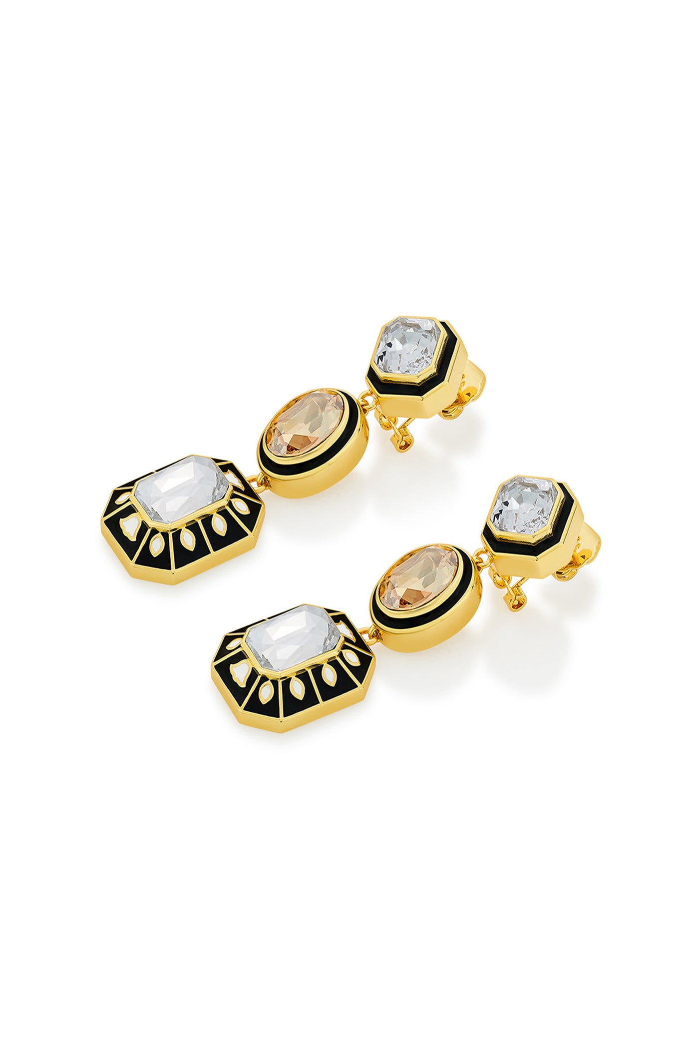 Isharya Blaze Multi Crystal Dangler Earrings In 18Kt Gold Plated fashion jewellery online shopping melange singapore indian designer wear