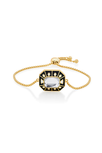 Isharya Blazed Crystal & Enamel Bracelet In 18Kt Gold Plated fashion jewellery online shopping melange singapore indian designer wear