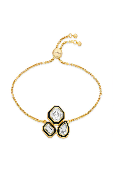 Isharya Bougie trio crystal bracelet in 18kt gold plated fashion jewellery online shopping melange singapore indian designer wear