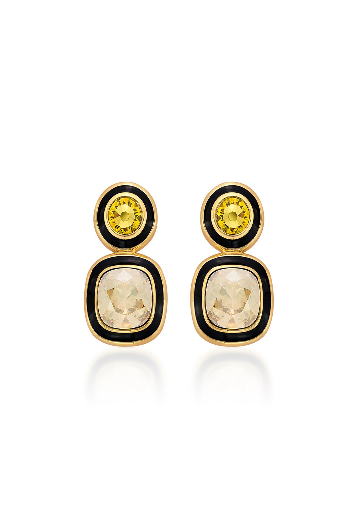 Isharya Bling Crystal Drop Earrings In 18Kt Gold Plated fashion jewellery online shopping melange singapore indian designer wear
