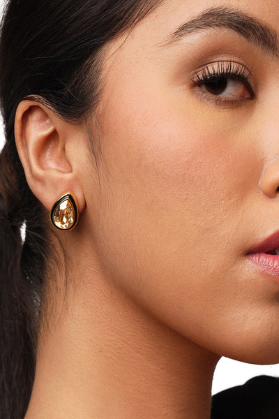 Isharya Bling Crystal Studs In 18Kt Gold Plated fashion jewellery online shopping melange singapore indian designer wear