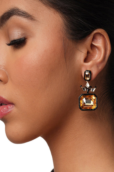 Isharya Bling Glory Wrap Crystal Drop Earrings In 18Kt Gold Plated fashion jewellery online shopping melange singapore indian designer wear